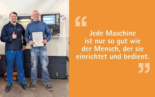 Marcel Lehmann in CNC-Werkstatt